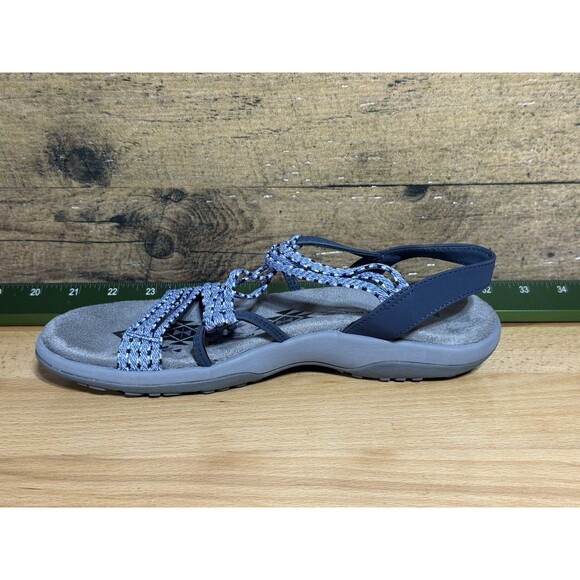 Skechers Memory Foam Reggae Slim Stretch Appeal Strappy Sandals Blue Womens 9 - Picture 3 of 11